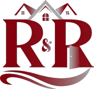 R&R Repair & Remodel logo in dark red with a house roofline and swoosh.