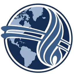 The Potter's House Stafford logo with a navy globe wrapped in curved bands.