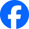 Facebook logo, a white letter f on a blue circle.