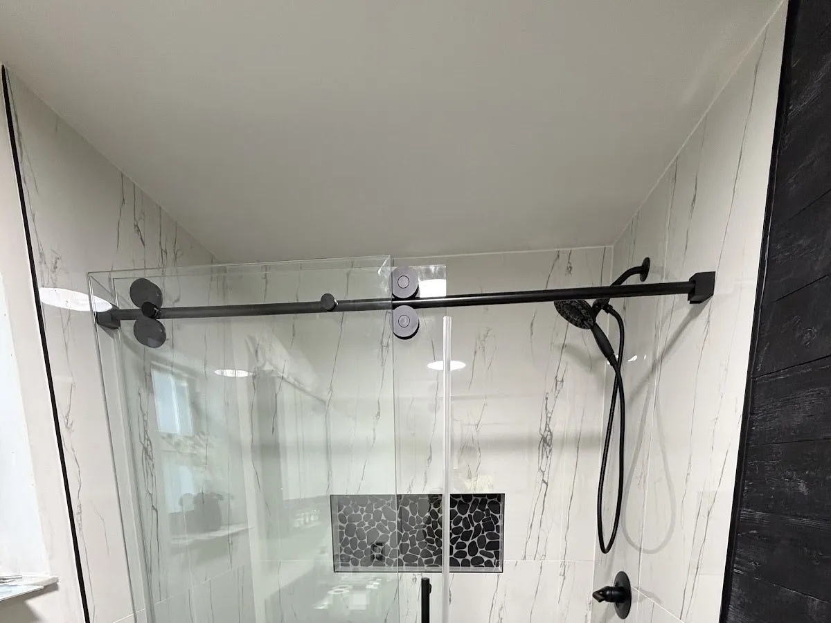 Shower remodel photo Brad Pleimann attached to his Google review